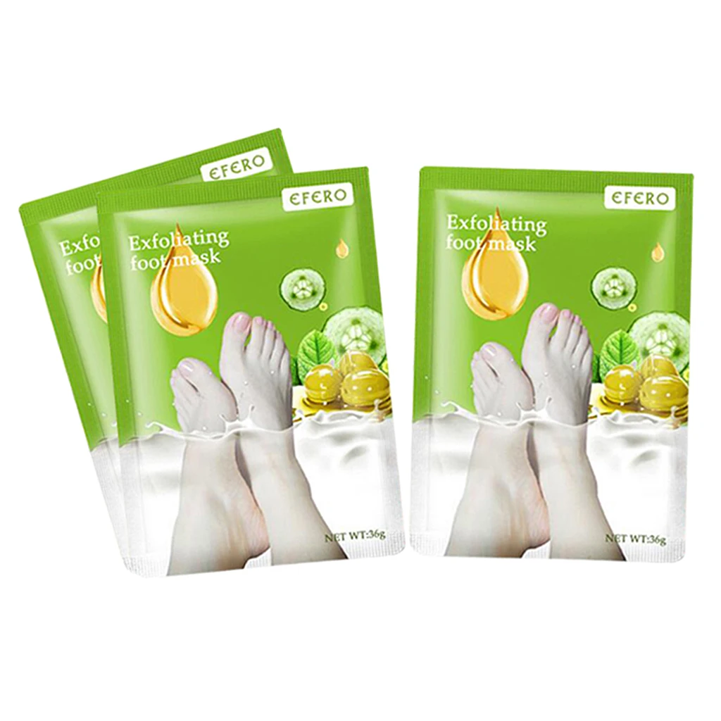 3pcs EFERO Feet Mask Peeling Dead Skin Remover Feet Mask Exfoliating Foot Mask Socks Pedicure Foot Care Detox Foot Patch
