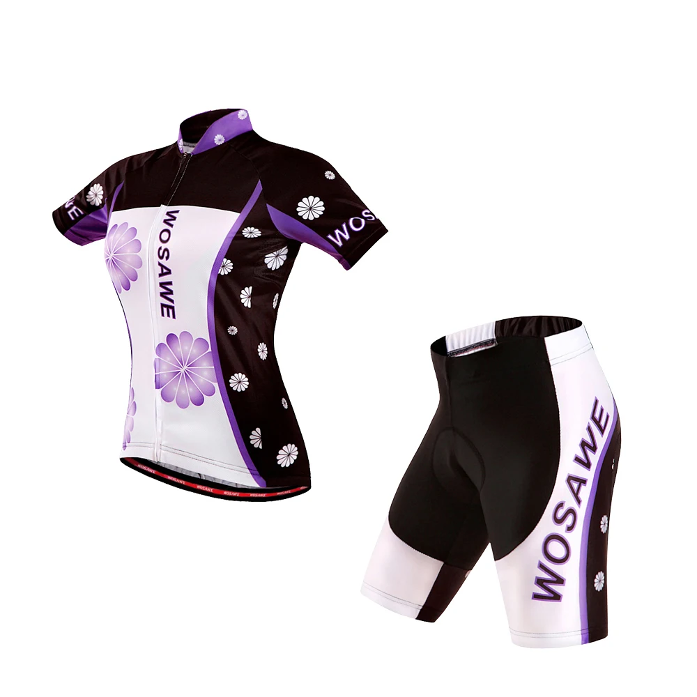 WOSAWE летний женский комплект трикотажных футболок для езды на велосипеде шорты