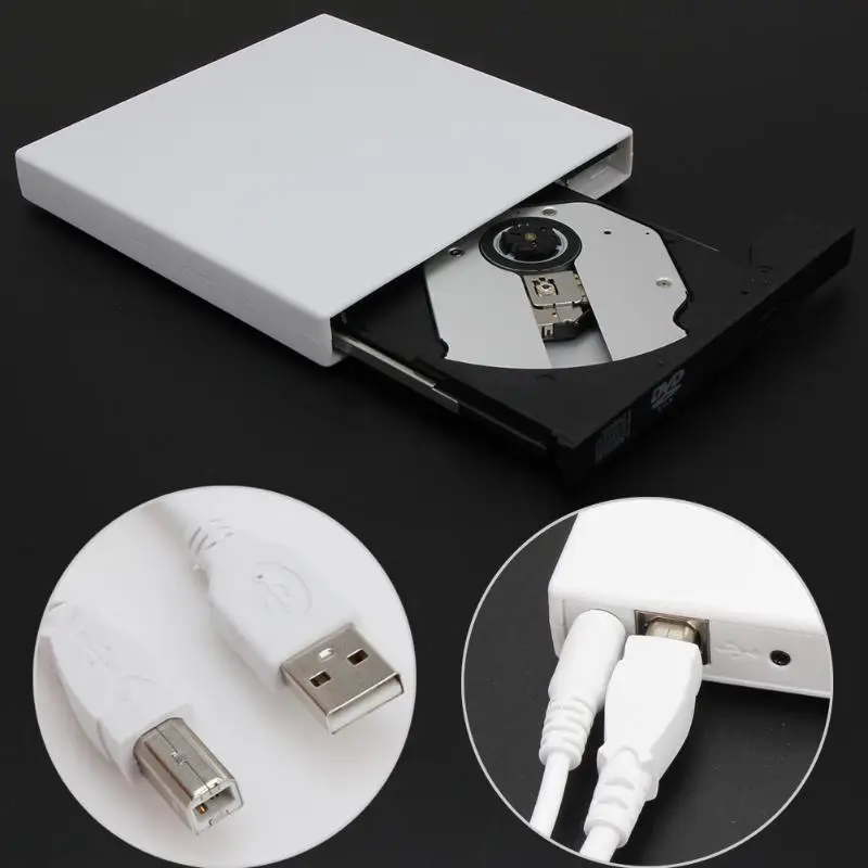 Внешний оптический привод USB 2,0 CD/DVD плеер DVD rom CD RW комбо ридер запись портативный для ноутбука компьютер Windows Mac