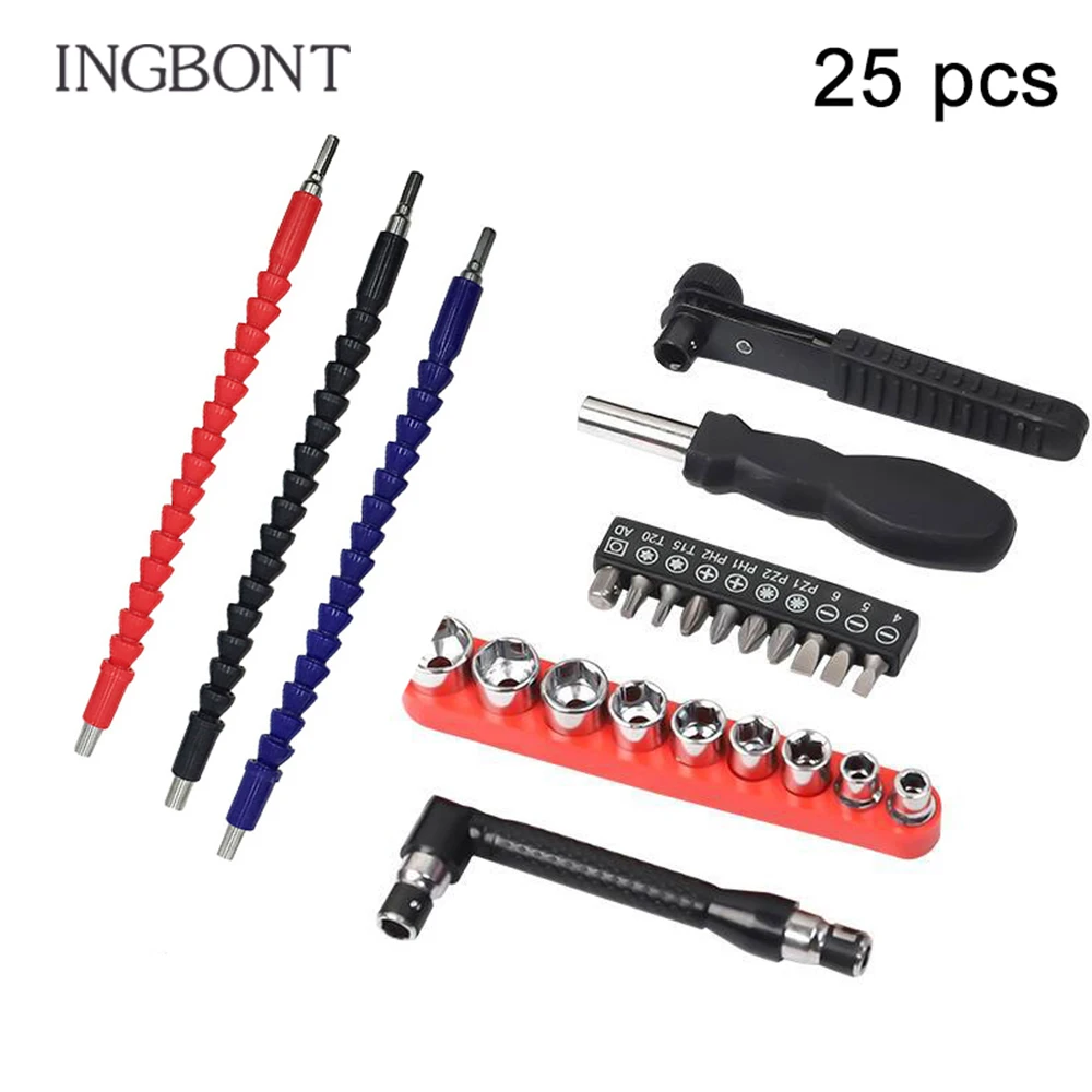 

295mm Flexible Shaft Hex Flex Electric Drill Universal shaft Extention Screwdriver Bit Holder Connect Rod Car Repair Tools Black