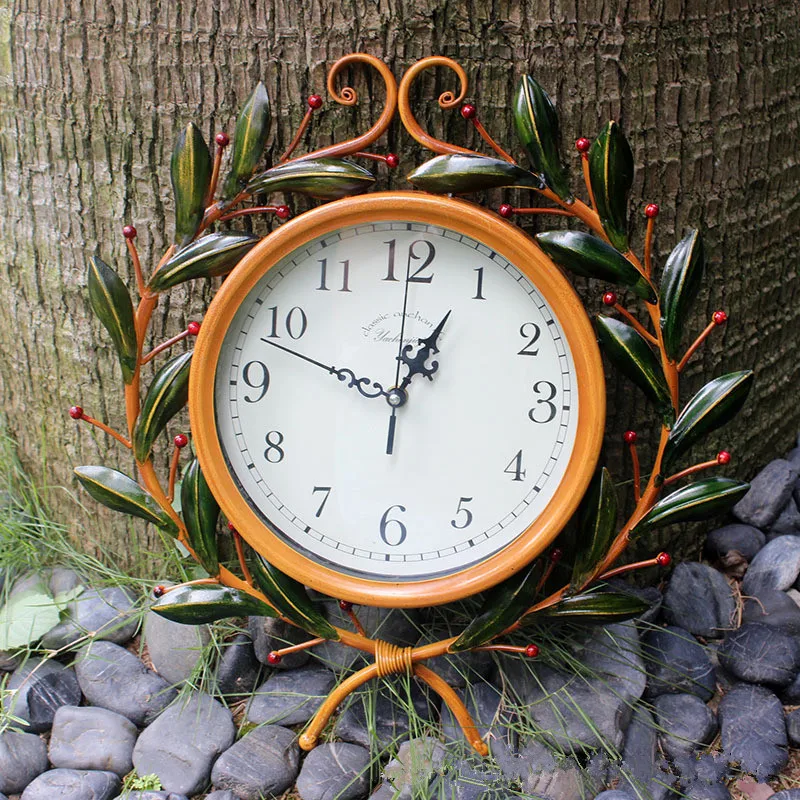 Buy  45Cm Vintage Olive Branch Wall Clocks Mute Hanging Clock Digital Wall Clock Home Garden Decor Innov