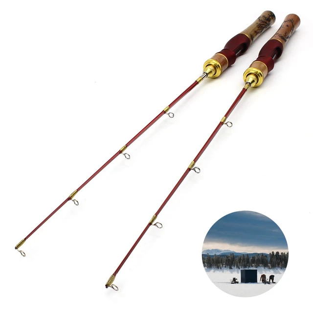 58cm ice fishing rod winter wooden handle fishing rods length rod