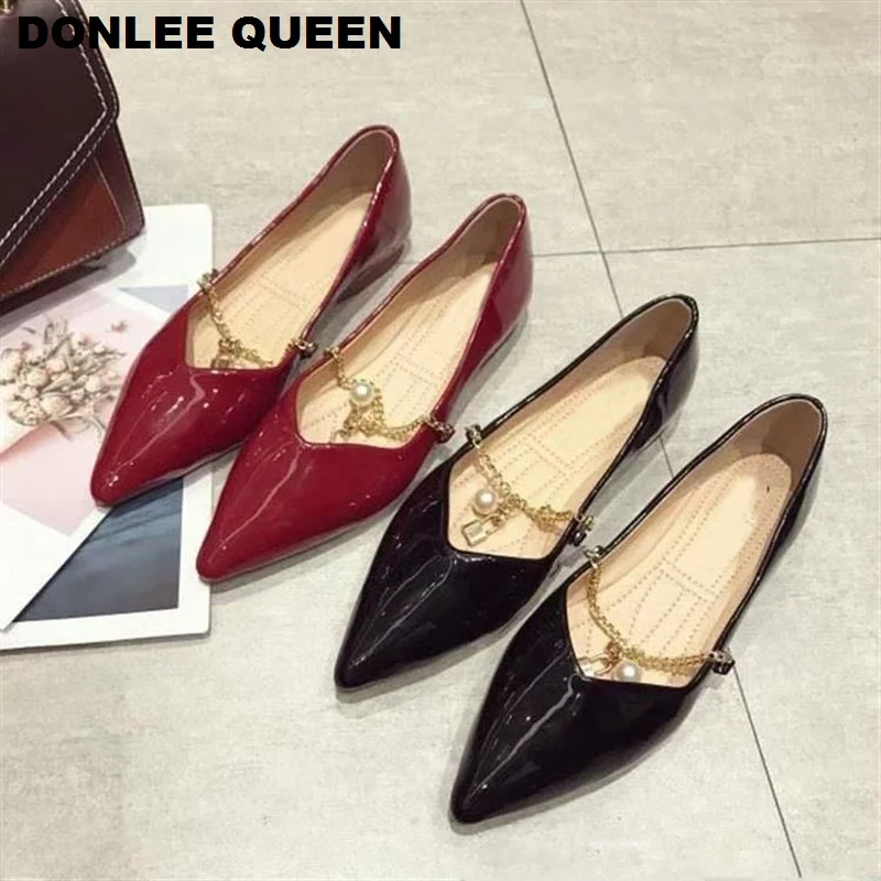 Женская обувь модные туфли на плоской подошве с цепочкой женские дышащие Лоферы