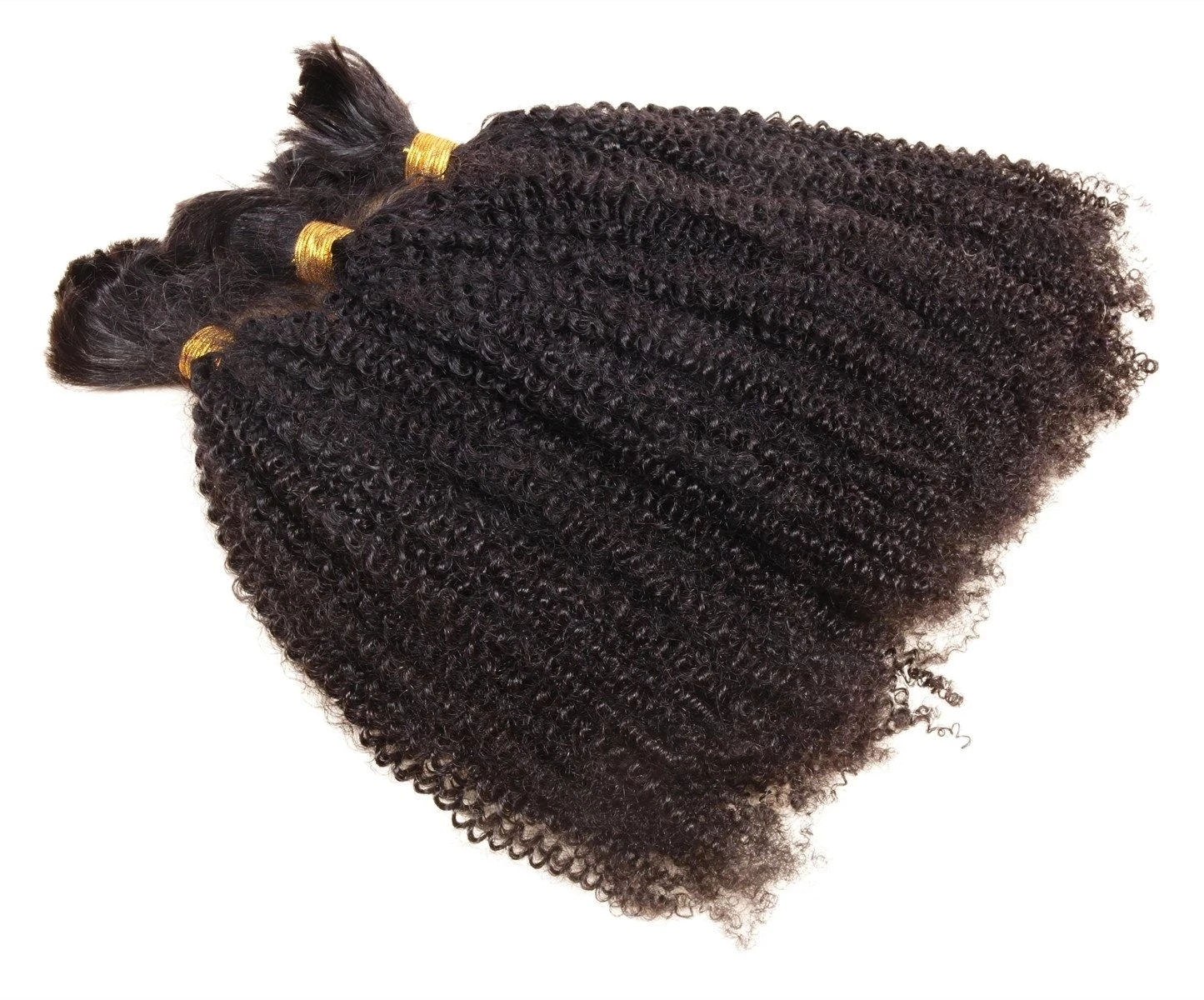 Estensioni dei pacchi dei capelli umani ricci crespi 100g massa dei capelli umani ricci Afro crespi mongoli per intrecciare nessuna trama per le donne di colore