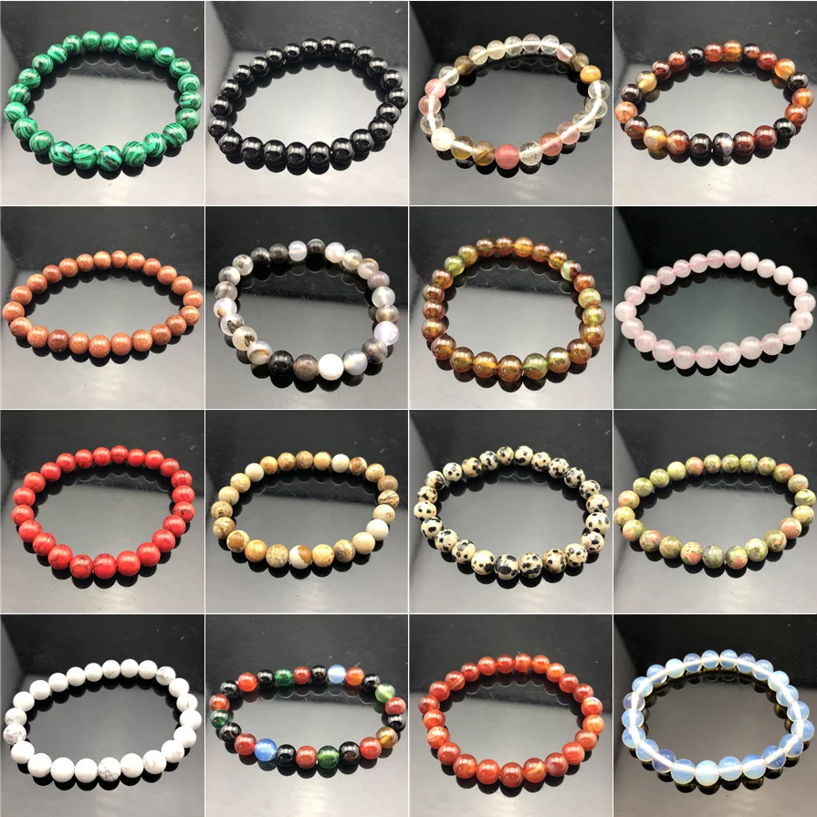 Women 8mm Natural Stone Quartz Yoga Energy Beaded Bracelet Charm Tiger Eye Agate Beads Elastic Rope Handmade Bangle Jewelry beaded bracelet stone bead bracelet natural stone bracelet crystal quartz bracelet