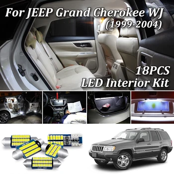 

18Pcs White Error Free Canbus For Jeep Grand Cherokee WJ LED Interior Dome Map Light + License Plate Lamp Kit (1999-2004)
