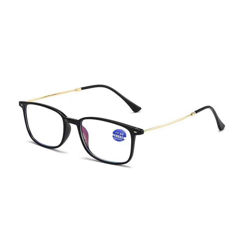 Мужские и женские винтажные квадратные очки для чтения TR90, ультра светильник, металлическая Пресбиопия, анти Синие лучи, диоптрий 1,0 1,5 2,0 2,5 3,0 3,5 4,0