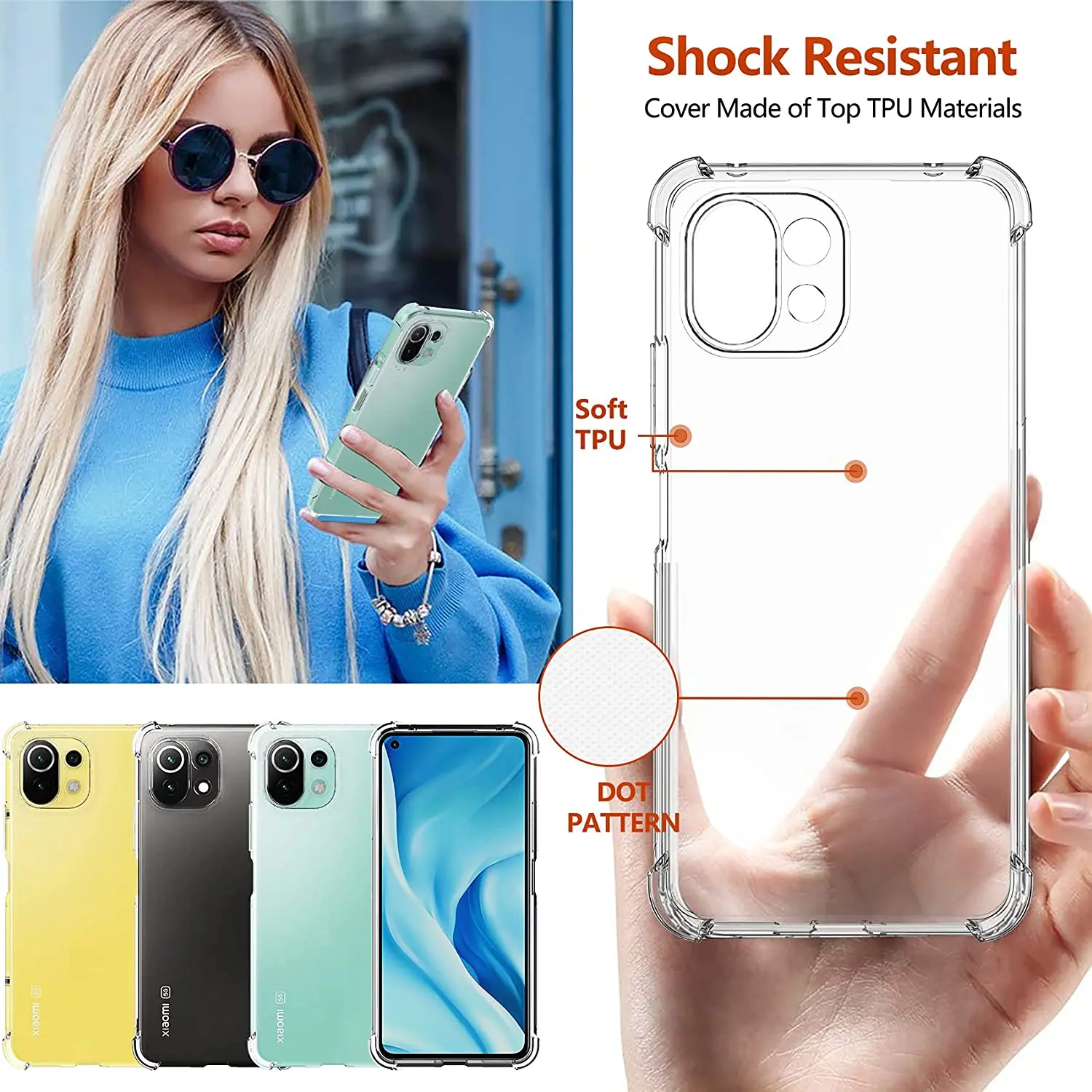 for xiaomi 13 case Clear 360 Xiaomi 11 lite Shockproof Case for mi - Main Image