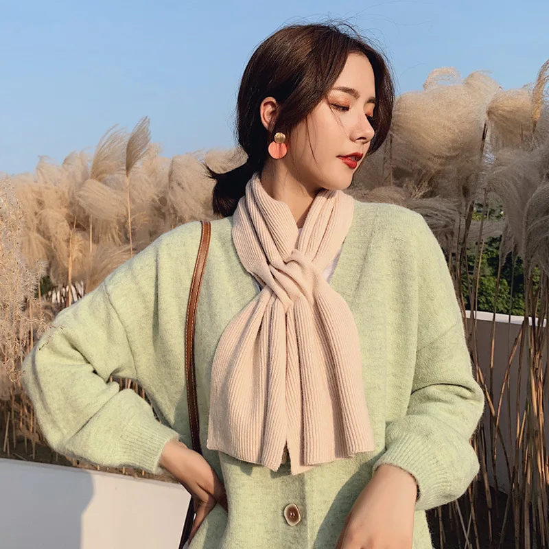 

New Cross Solid Color Long-Style Scarf Men's Women's Autumn And Winter Double-Knit Wool Scarf Warm