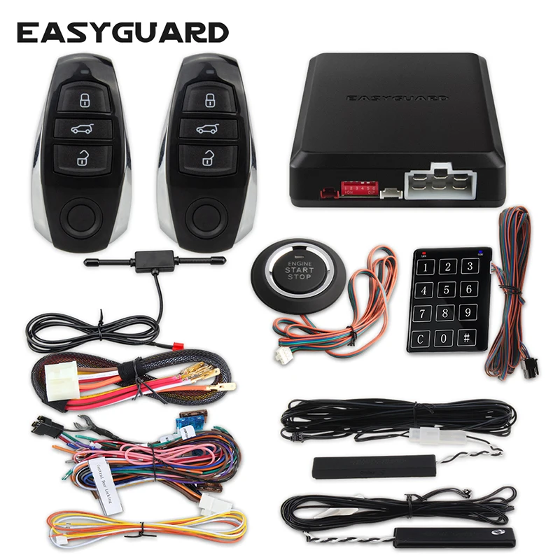 EASYGUARD pke car alarm passive keyless entry remote start stop push button smart auto start