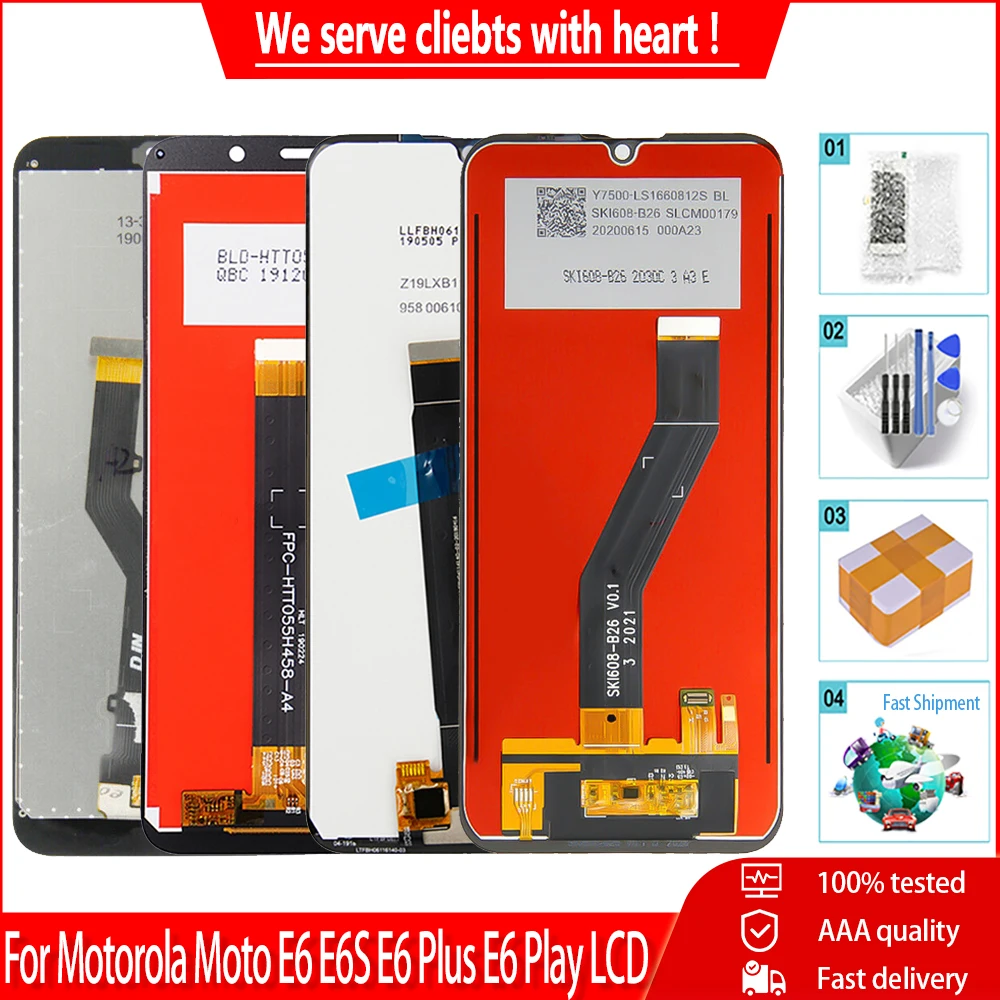 Orig For Motorola Moto E6 E6S E6 Plus LCD Display With Touch Screen