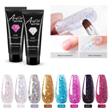 

15ML Nail Glue for Finger Nail Extension Gel Mix Glitter Sequins Painless Building Gel UV Gel Nail Polish Nail Art Manicure Tool