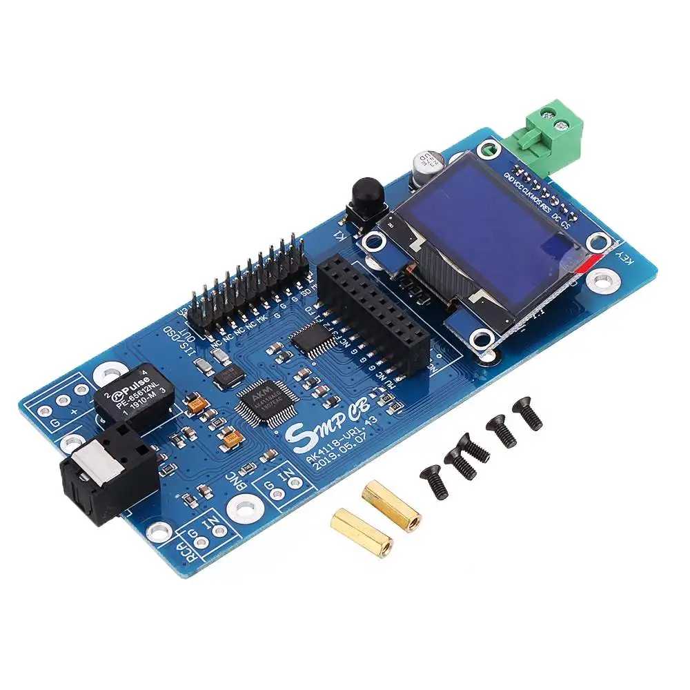 Digital Receiver Board AK4118 Audio Decoder DAC SPDIF to IIS Coaxial Optical USB AES EBU Input XMOS Amanero with 1.3inch OLED