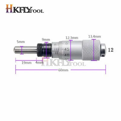 NO.12 0-13mm 0-13 мм круглая игольчатая головка микрометра измерительная Мера Инструмент 0-6,5 мм дальномер Точность 0,01 мм плоская резьба - Цвет: NO.12 0-13mm