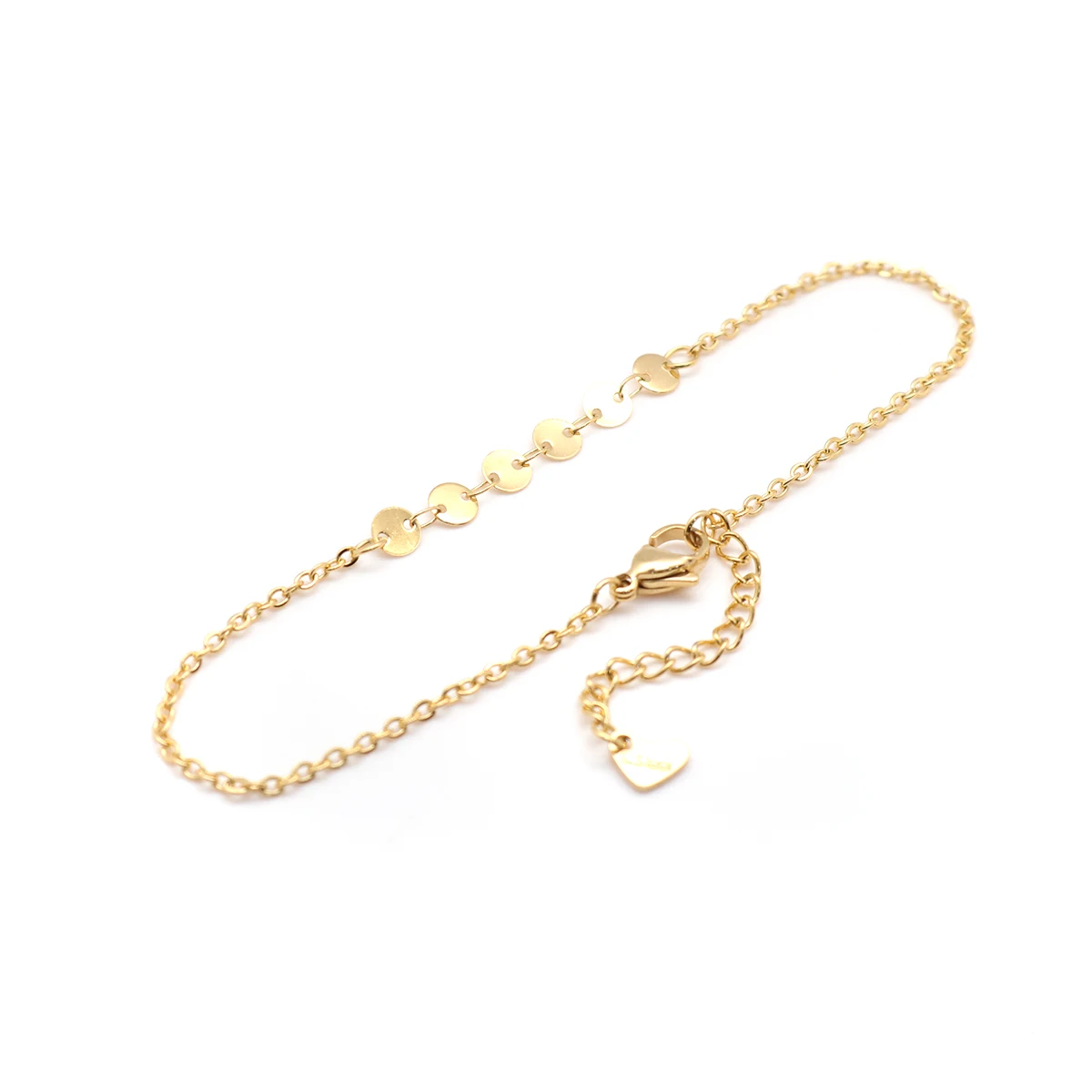 Ankle Chains 304 Stainless Steel Gold Color Round Chain Anklet for Women 1 Piece