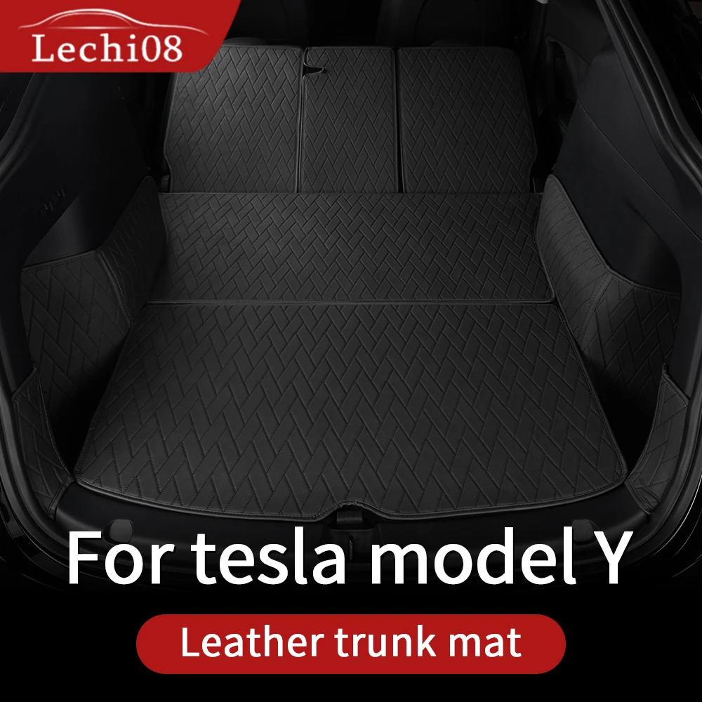 Baúl de cuero para Tesla modelo y mat tronco accesorios modelo Y tesla Y accesorios-inclusive volver caja cojín 7 unids/set