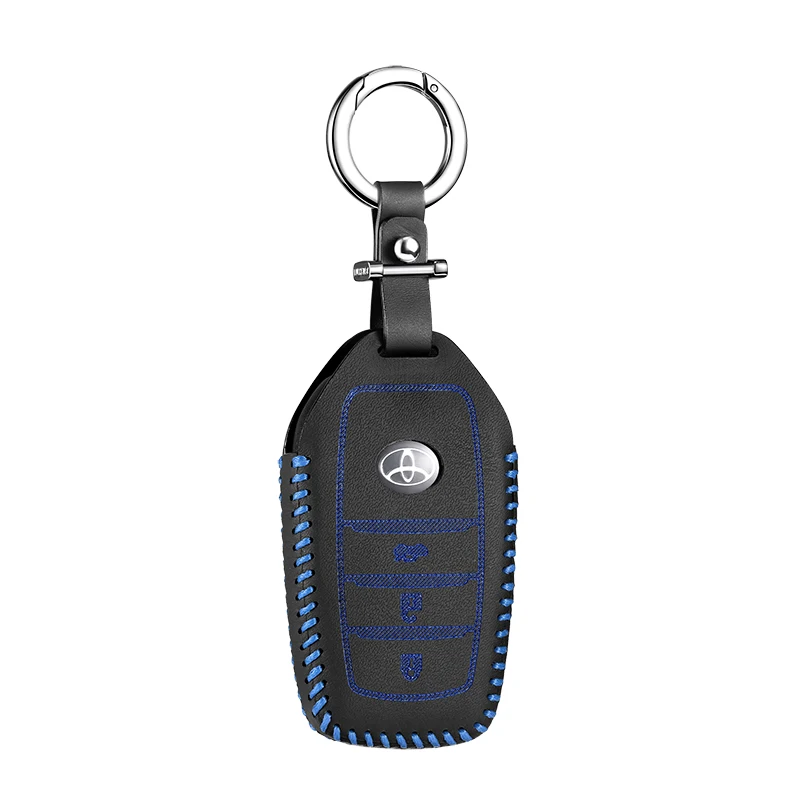 blue 3 Luckeasy кожаный ключ чехол для toyota camry corolla 2012 rav4 prado 86 FJCruiser 2012 чехол key2y - Название цвета: blue 3