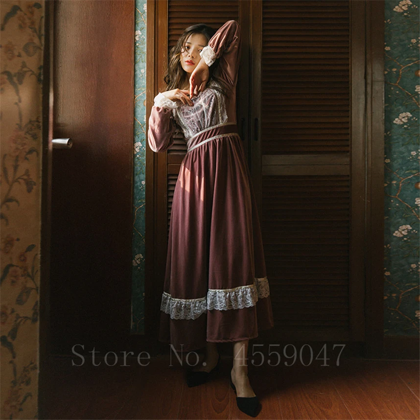 Женское бархатное платье принцессы винтажное элегантное вечернее в