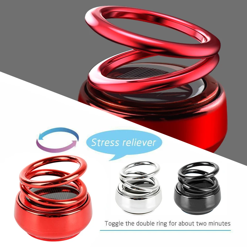 

Long lasting solid lip balm Solar Rotating Air Freshener Double ring For Car Home Office Aromatherapy suspension and replacement