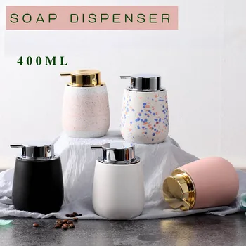 

Marbling Ceramic Hand Soap Dispenser Bottle Portable Liquid Soap Bottle Lotion Dispensing Pump ceramics mugs For bathroom Set