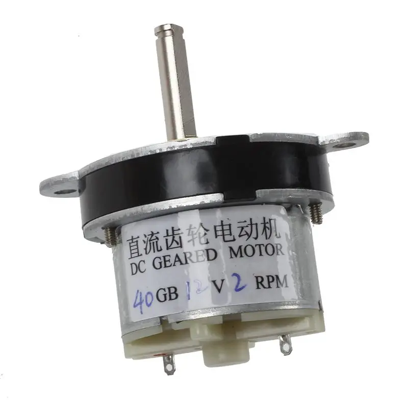 40 мм DC 12V 2RPM Высокий крутящий момент Электрический мотор редуктора