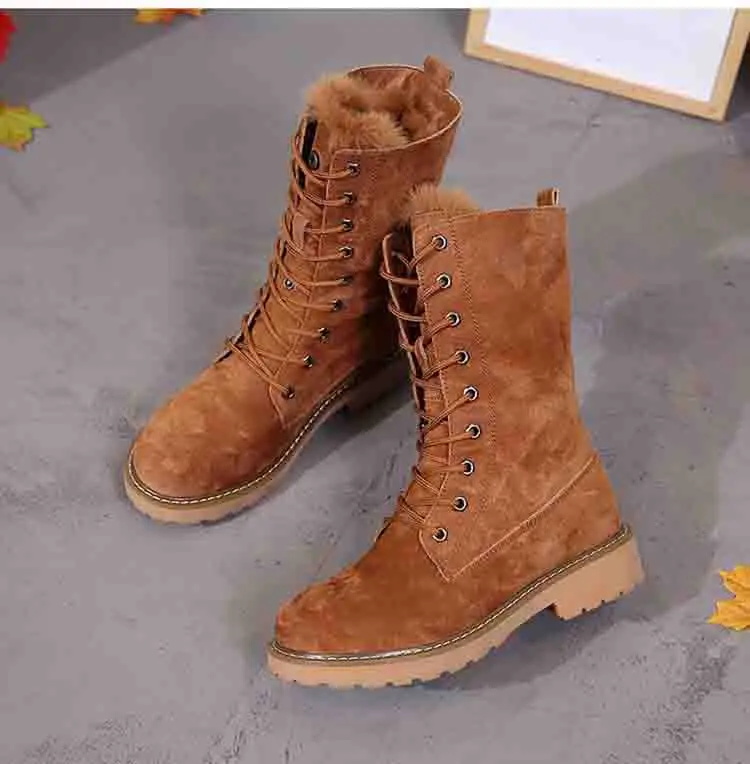Women's Snow Boots Keep Warm Thick Fur Shoes Very Warm Winter Female Warm Plush Snow Women Boots Large Size Botas Mujer