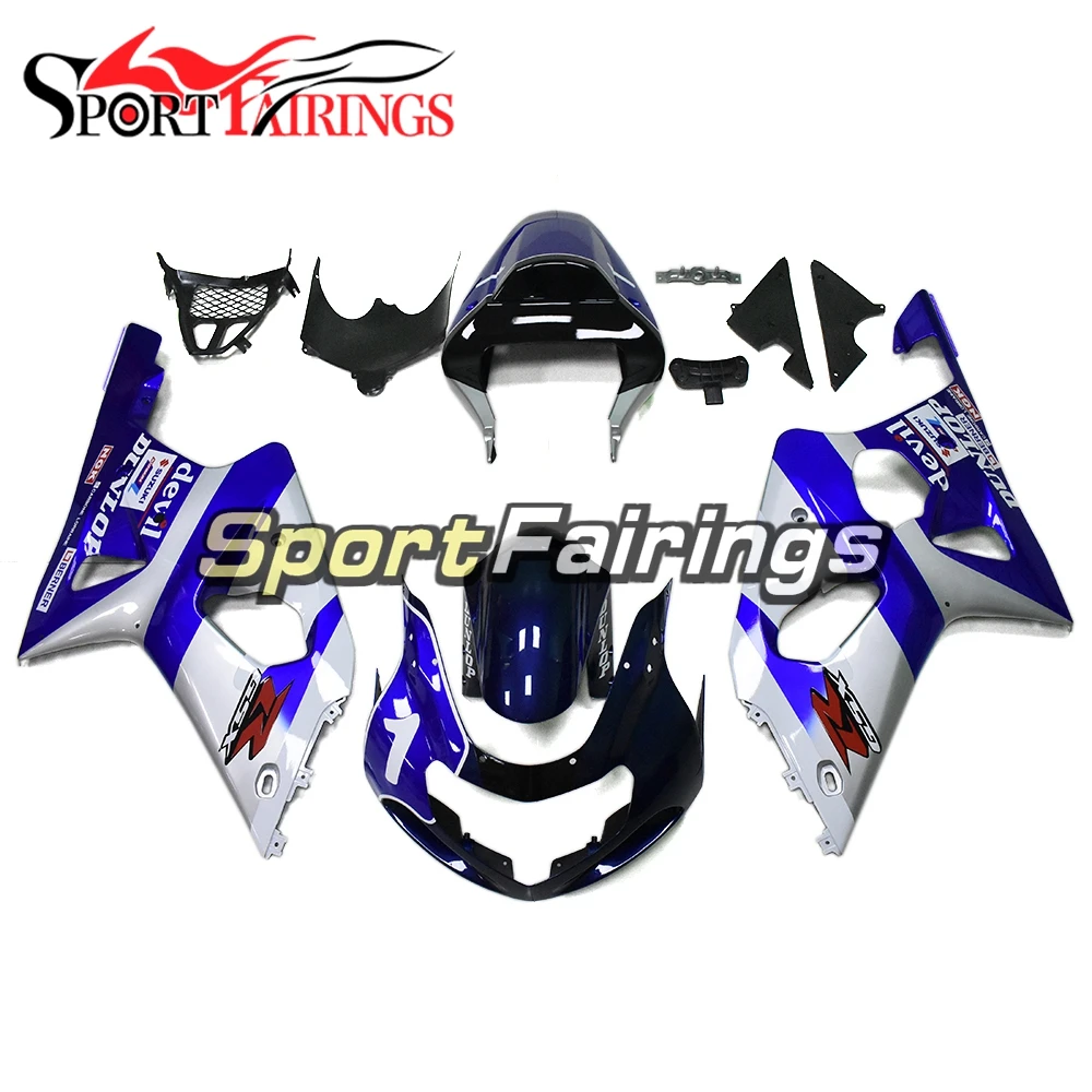 Полные Обтекатели для Suzuki GSXR1000 2000 2001 2002 кузов инжекционные панели GSXR1000 00 01 02 рамы кузова синий белый капот