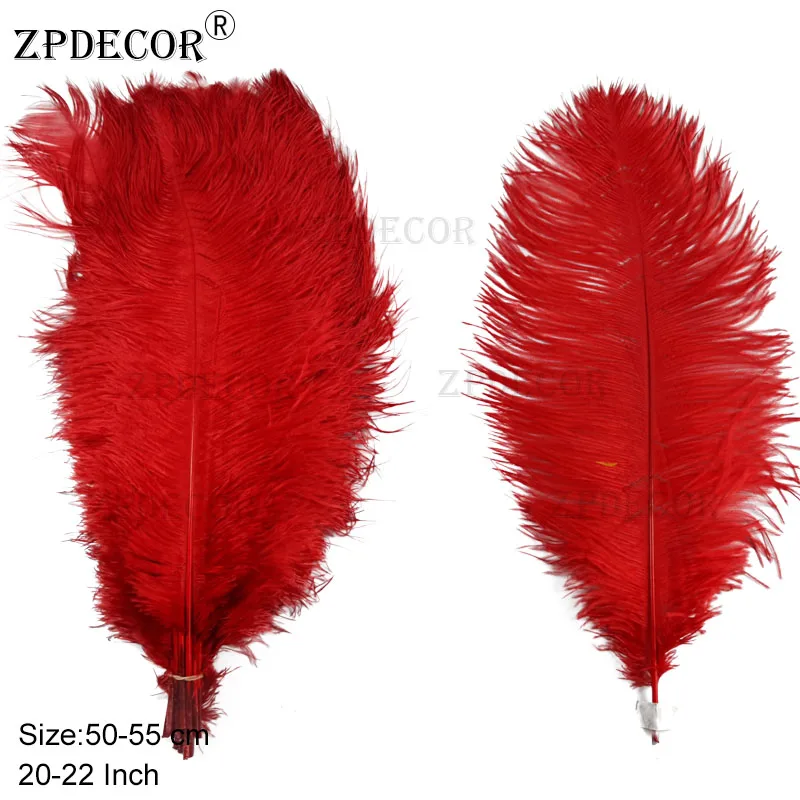 ZPDECOR перо 20 22 дюйма 50 55 см первоклассное страусиное для вечерние и аксессуаров