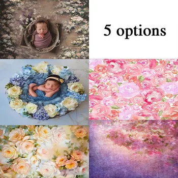 

Vinyl Photography Backgrounds Baby Shower Pink Flower Cartoon Carousel Birthday Party Spring Children Backdrop Photo Studio