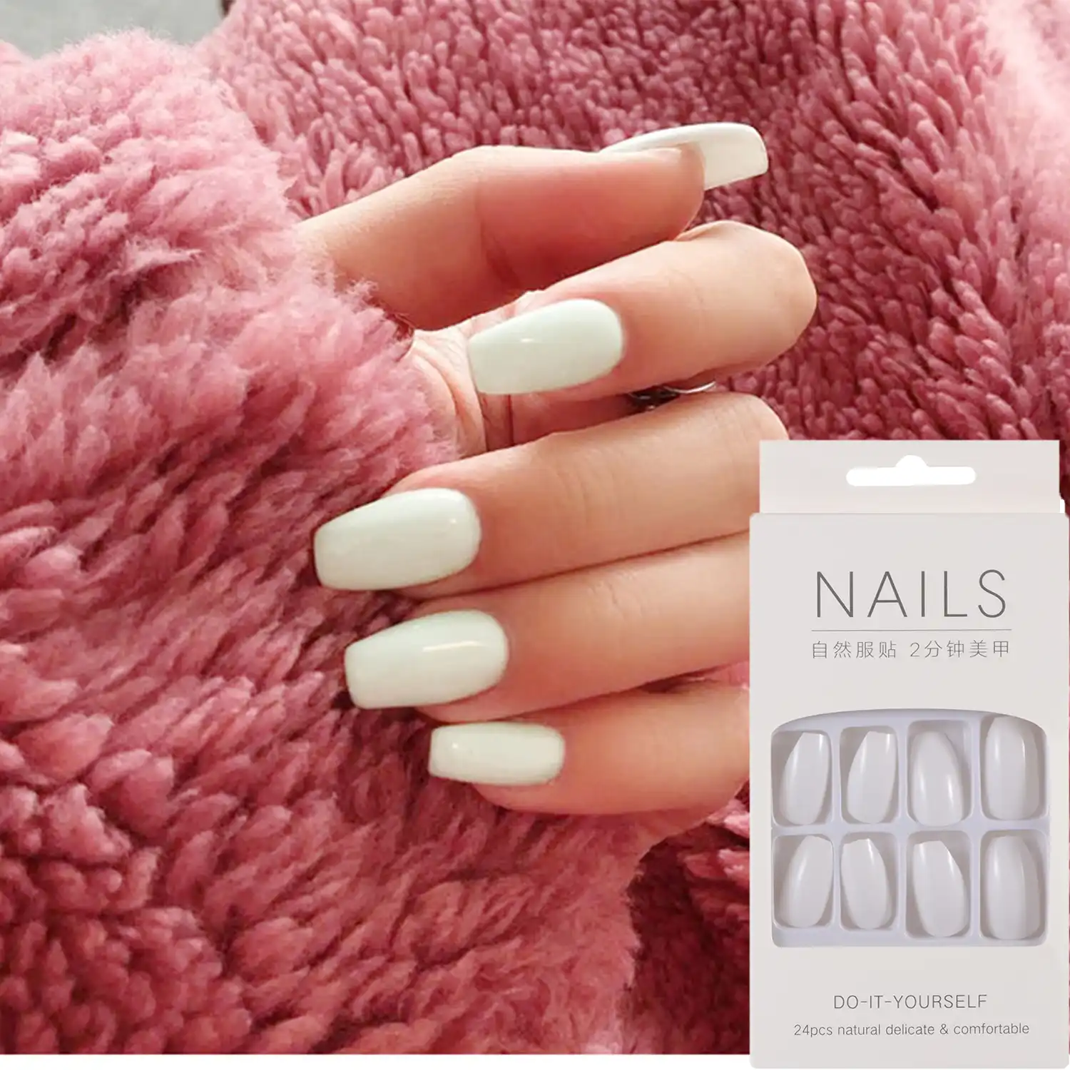 24pcs False Nail Tips With Glue Detachable Fake Nails Short Ballerina French Coffin Nail Art Tips Press On Nails Manicure Tool False Nails Aliexpress