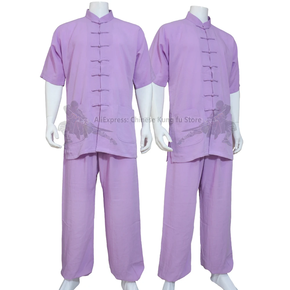 Summer Tai chi Suit Shortsleeves Kung fu Martial arts Uniform Wing Chun Wushu Clothes Custom Service Need your Measurements |