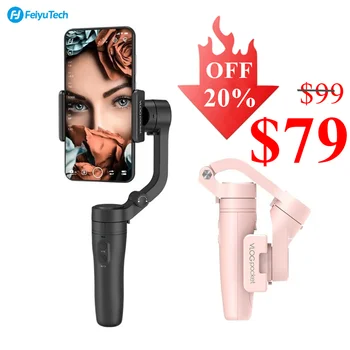 

FeiyuTech VLOG Pocket 3-Axis Handheld Gimbal Stabilizer for iPhone/Huawei/Samsung/Xiaomi, Small&Light&Foldable