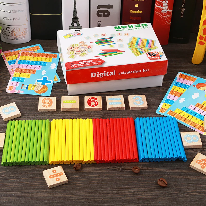 

Детские игрушки, деревянные материалы по методике Монтессори, обучение счету цифр, обучающая коробка, раннее образование, обучающая математическая игрушка