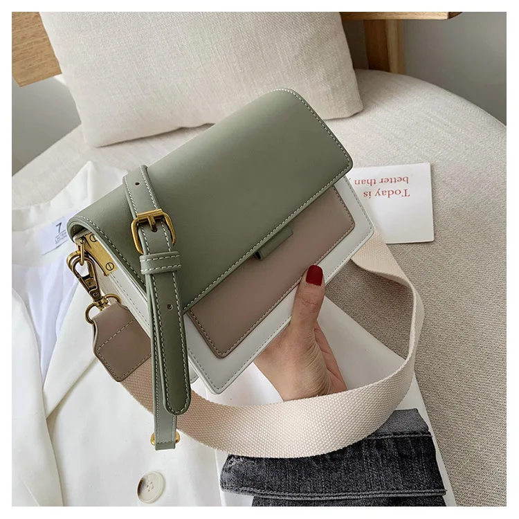 

PU Leather Crossbody Bags For Women Shoulder Messenger Bag Chain Purses and Handbags Designer Lady Luxury Splicing Contrast