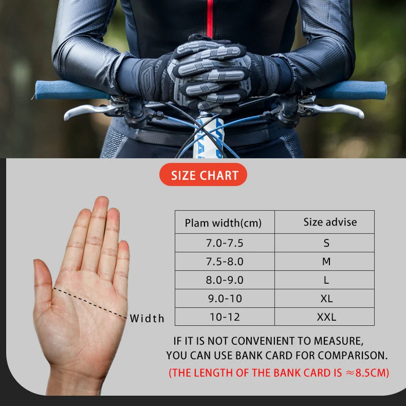 ROCKBROS Bike Gloves MTB Road Autumn Winter Warm Cycling Gloves Screen Touch Full Finger Bicycle Gloves Outdoor Sport Gloves 6
