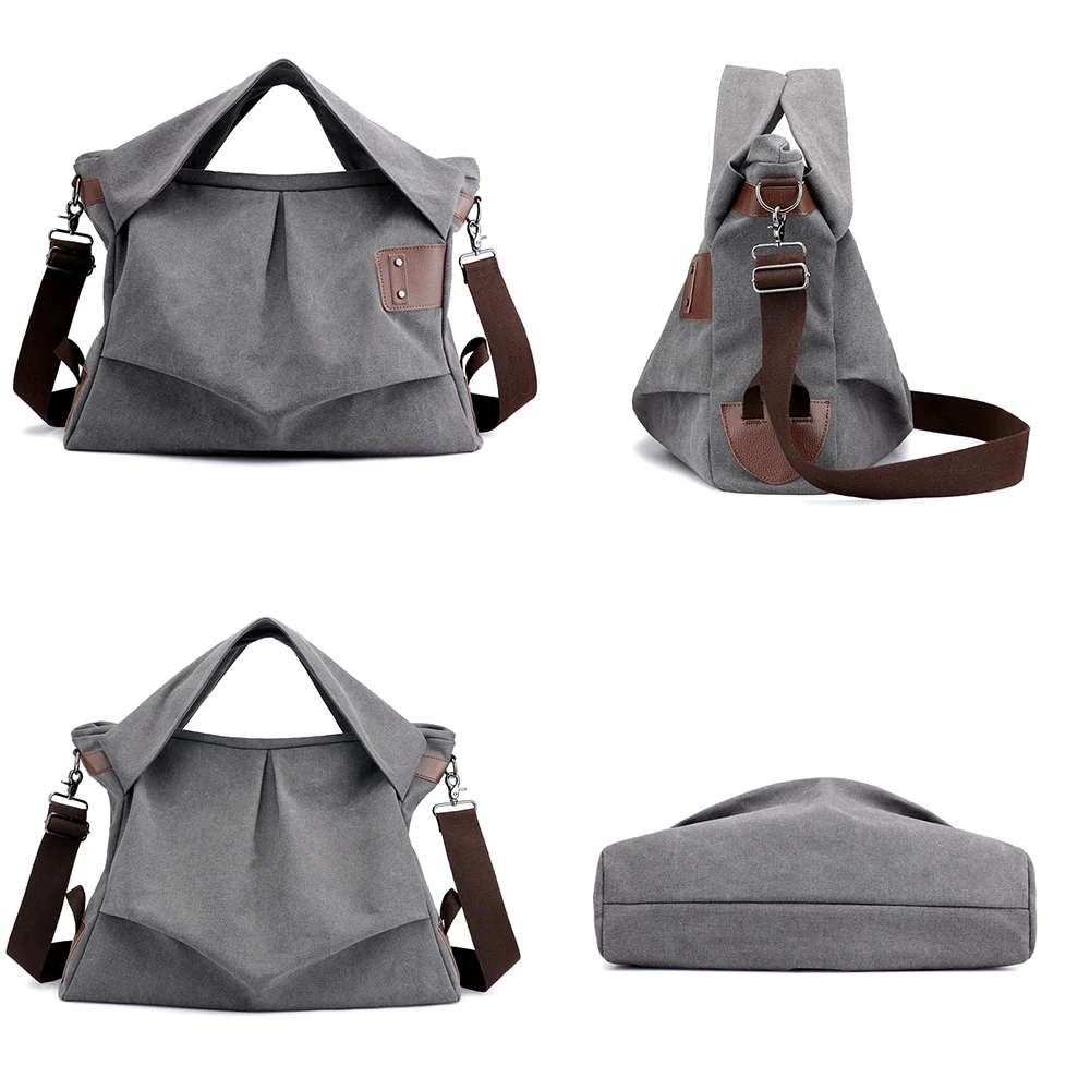 Холщовая женская сумка через плечо однотонная Сумка тоут для женщин сумки