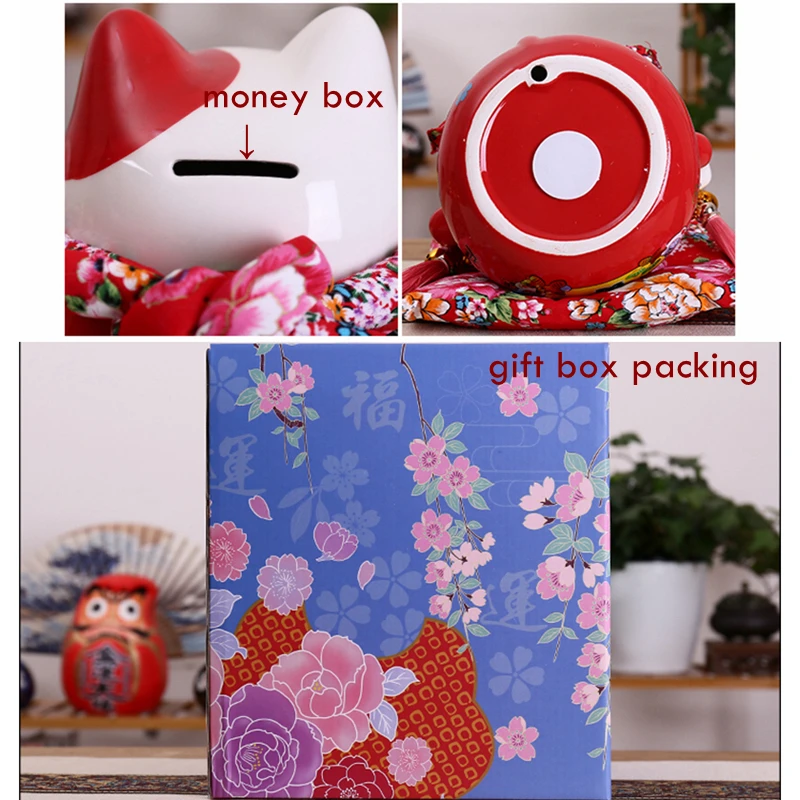 Керамическая копилка Манеки Неко 7 дюймов кошка удачи для домашнего декора