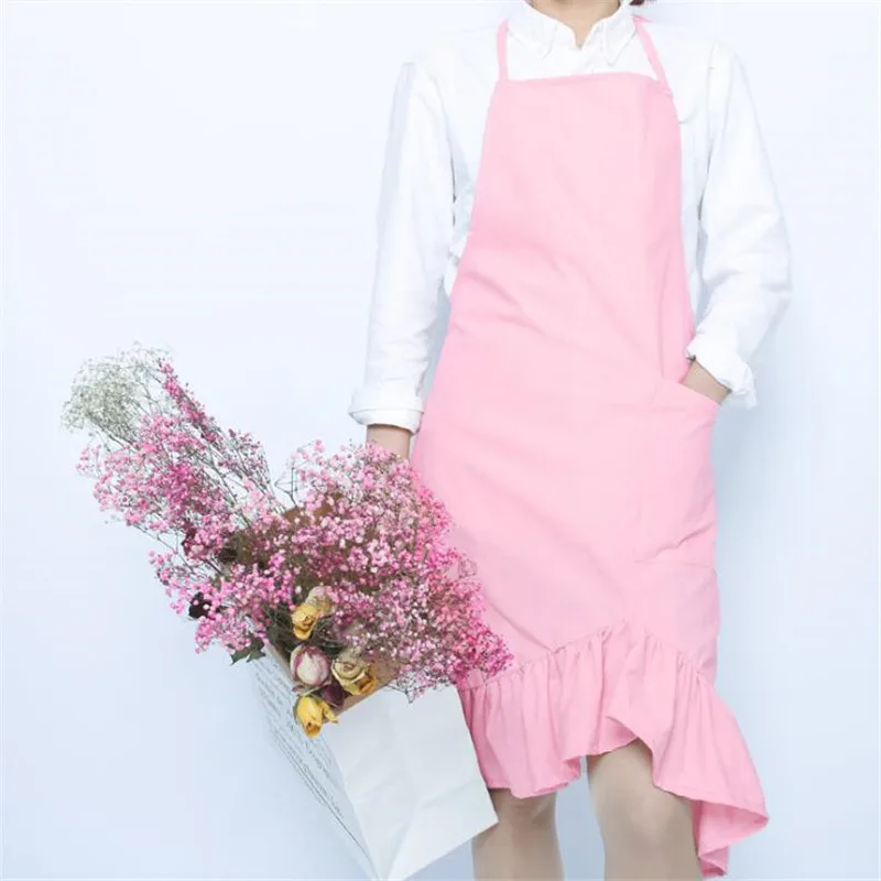 Simple Japanese Cotton And Linen Pleated Butterfly Tail Apron Household Bib Women Housework Kitchen Wrapped Apron
