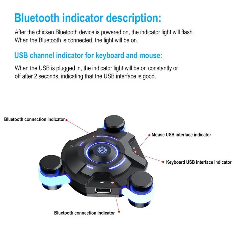 PUBG мобильный конвертер геймпада Bluetooth 5,0 видеоигры USB адаптер клавиатура мышь контроллер для Android iOS