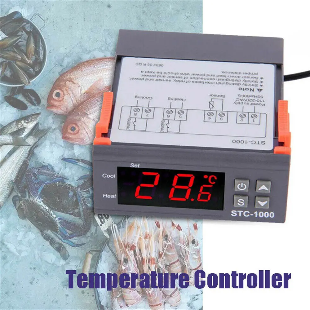 

220V STC-1000 Digital Temperature Thermostat Controller Auto Heating & Cooling