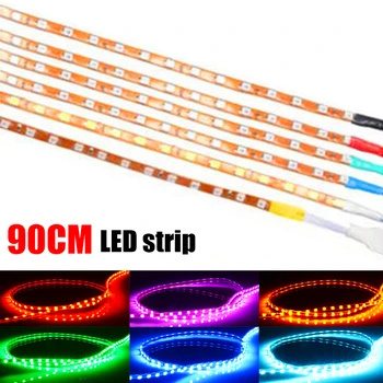 

1Pcs 90cm LED DRL Car Decoration Strip Light DRL Daytime Running Light Waterproof LED Flexible Strips Knight Rider Light 12V