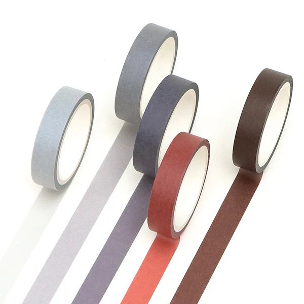 5 шт./компл. сплошной Цвет декоративная лента Washi Бумага клейкая лента DIY для бизнес планирования школьные принадлежности канцелярские товары Скрапбукинг Маскировочная клейкая лента, наклейка - Цвет: D