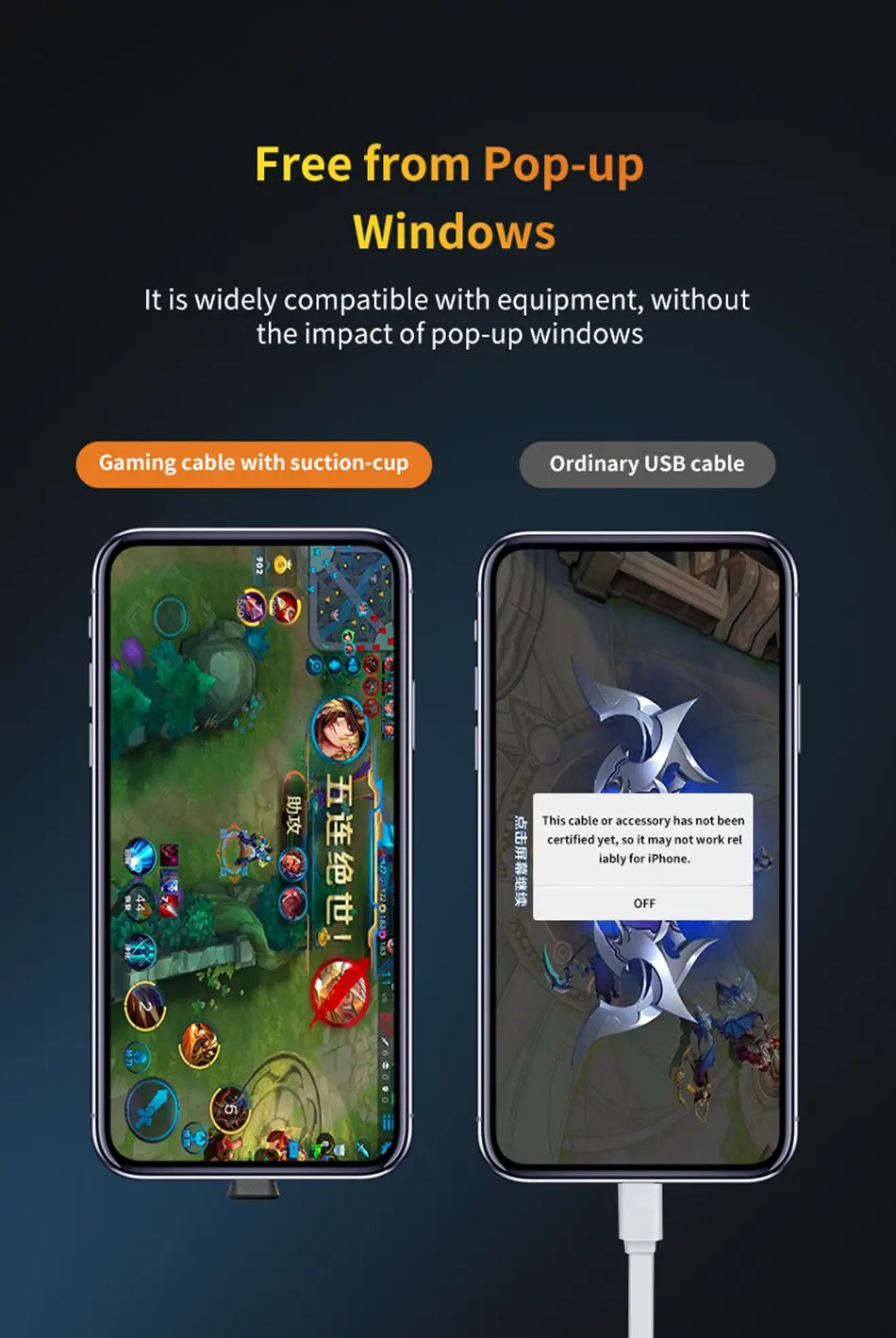ROCK игровой кабель для iPhone 11 pro max X XS 8 7 6Plus шнур для быстрой зарядки данных с присоской для кабеля iPhone 6