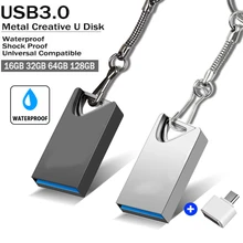 Mini Cle USB 3,0 Флешка 128 ГБ USB флэш-накопитель 128 Гб 64 ГБ 32 ГБ 16 ГБ портативный флэш-накопитель карта памяти маленький флэш-диск с брелоком