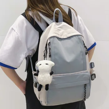 

DCIMOR New Waterproof nylon Women backpack Female Panelled Schoolbag for teenage girls Travel Backpack Vertical zipper Mochilas