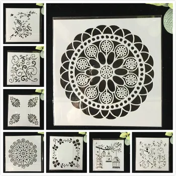 

8Pcs/Pack 13cm Wheel Clock DIY Layering Stencils Wall Painting Scrapbook Coloring Embossing Album Decorative Template