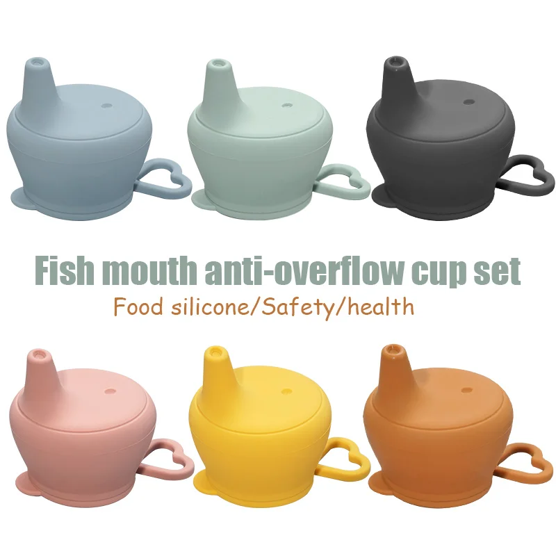 Silicon Baby Feeding Cups Lid Fashion Baby Drinkware Sippy Cups Duckbilly Cover For Toddlers & Kids Tableware 2