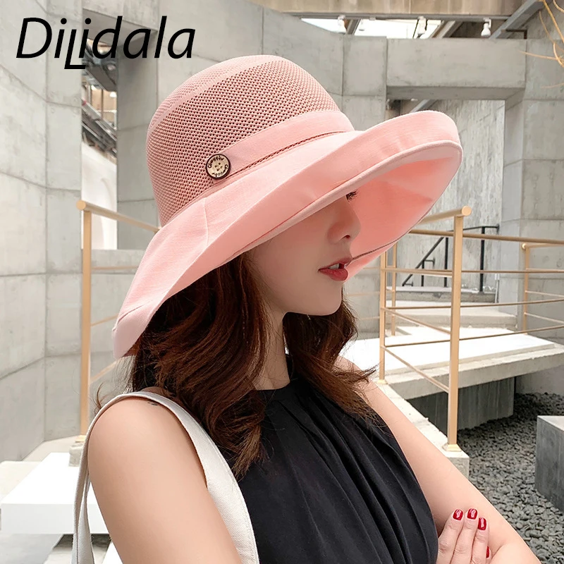 Dilidala Женский козырек летняя Рыбацкая шляпа для женщин корейская мода печать сетка дышащая солнцезащитная Кепка 2019 Новинка