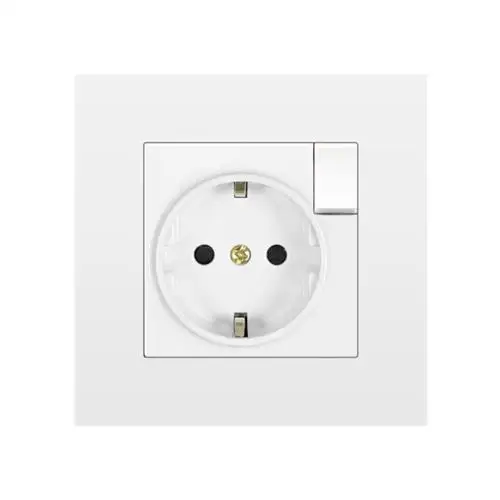 Белая панельная розетка из поликарбоната 86 мм французская и Европейская розетки