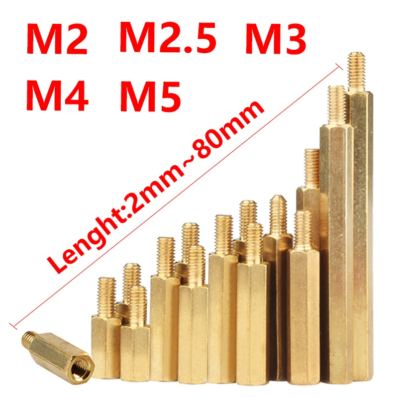 Hex Brass Male Female Standoff Board Stud Metric Hexagon Threaded